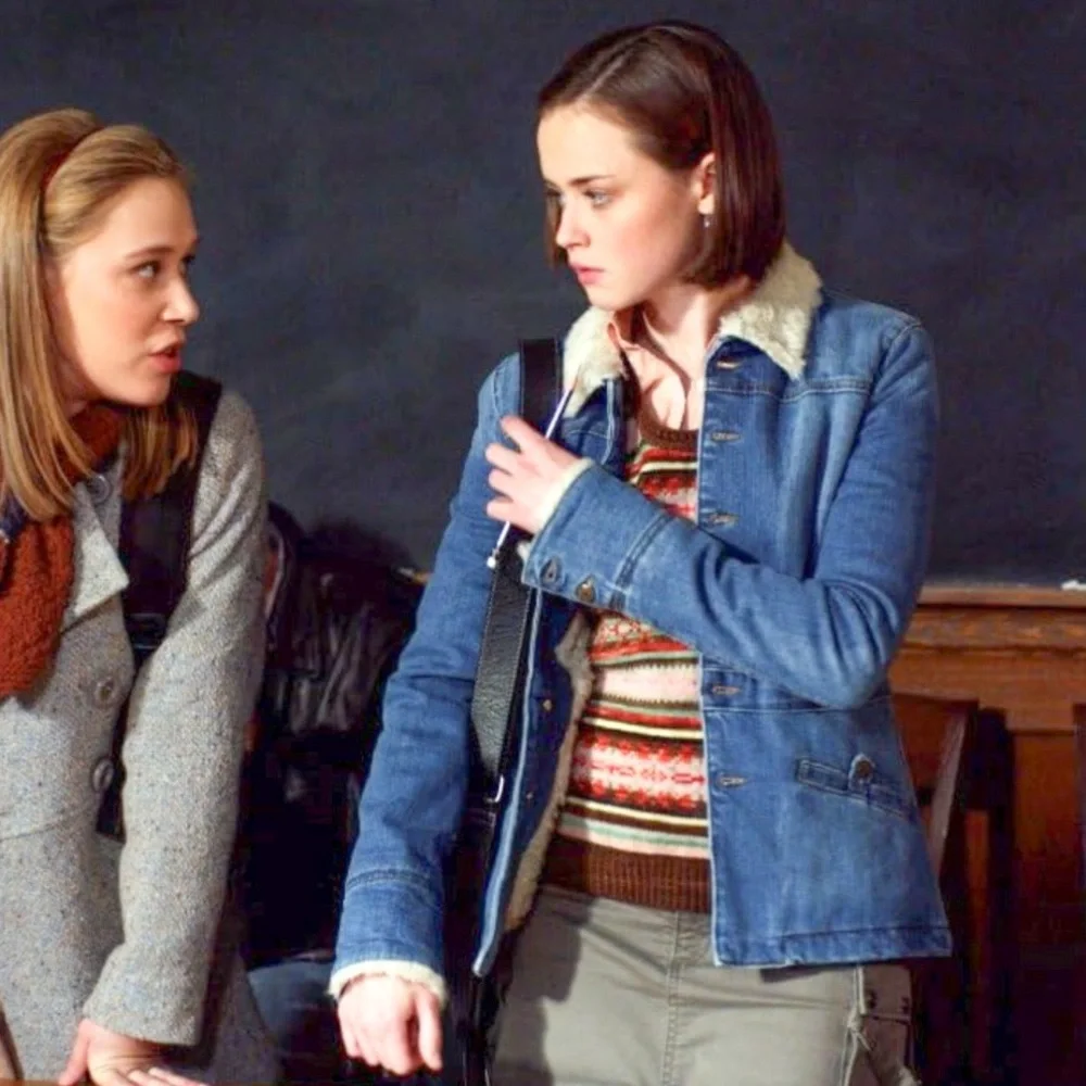 Y2K Earl Jean sherpa jacket Gilmore Girls style vintage denim jacket, size small - Picture 2 of 12